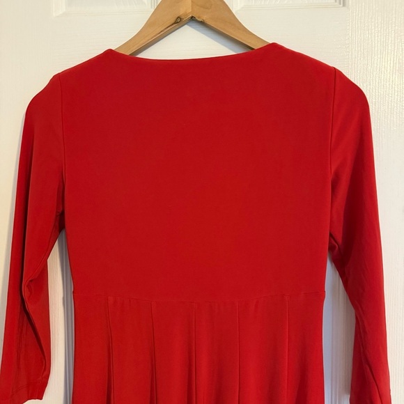Lauren Ralph Lauren Red 3/4 Sleeve Fit Flare Dress 4P Office Formal Business - Picture 5 of 9